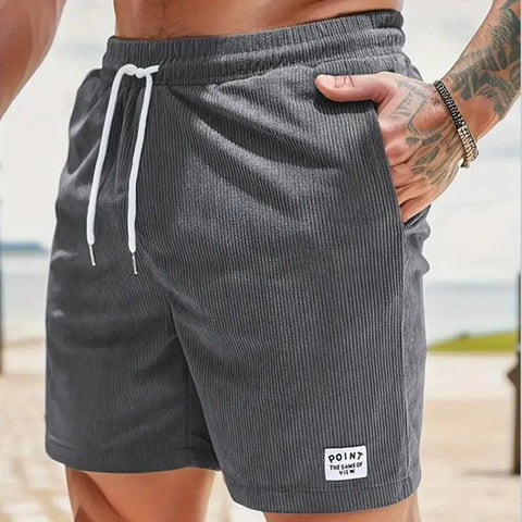 Lace-up Drawstring Shorts Summer Corduroy Sports Short Pants Mens Clothing - Believe Grace 