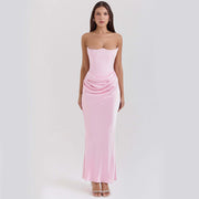 Slim Tube Top Long Dress Sexy Fashion Bandeau Backless Party Evening Dresses For Women Clothing - Believe Grace 