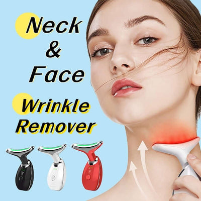 Neck Face Beauty Device Colorful LED Photon Therapy Skin Tighten Reduce Double Chin Anti Wrinkle Remove Lifting Massager - Believe Grace 