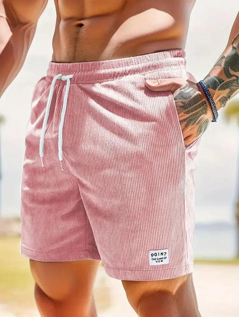 Lace-up Drawstring Shorts Summer Corduroy Sports Short Pants Mens Clothing - Believe Grace 