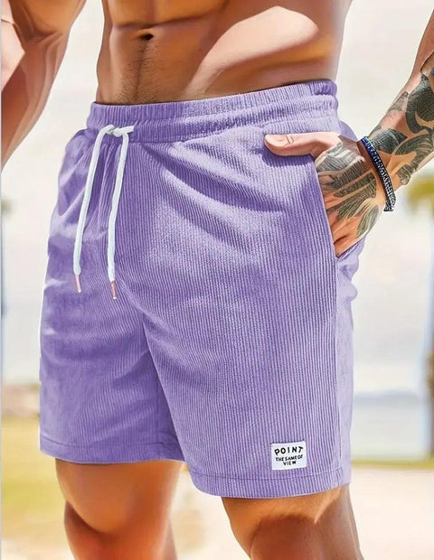 Lace-up Drawstring Shorts Summer Corduroy Sports Short Pants Mens Clothing - Believe Grace 