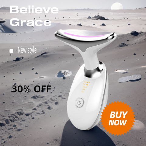 EMS Thermal Neck Lifting And Tighten Massager Electric Microcurrent Wrinkle Remover LED Photon Face Beauty Device For Woman - Believe Grace 