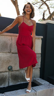 European And American Women's New V-neck Back Strap Dress Believe grace
