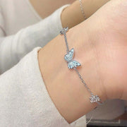 Fashion Blue Luminous Butterfly Necklace Bracelet Set For Glow In The Dark Women Clavicle Chain Choker Party Jewelry Set Gift - Believe Grace 