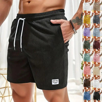 Lace-up Drawstring Shorts Summer Corduroy Sports Short Pants Mens Clothing - Believe Grace 