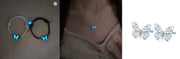 Fashion Blue Luminous Butterfly Necklace Bracelet Set For Glow In The Dark Women Clavicle Chain Choker Party Jewelry Set Gift - Believe Grace 