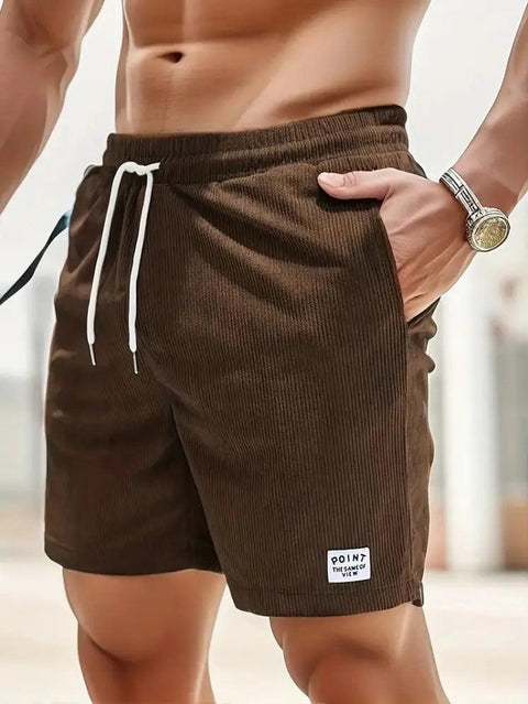 Lace-up Drawstring Shorts Summer Corduroy Sports Short Pants Mens Clothing - Believe Grace 
