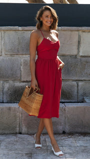 European And American Women's New V-neck Back Strap Dress Believe grace