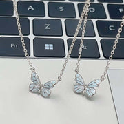 Fashion Blue Luminous Butterfly Necklace Bracelet Set For Glow In The Dark Women Clavicle Chain Choker Party Jewelry Set Gift - Believe Grace 