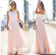 New Lace Chiffon Patchwork Maxi Dress - Believe Grace 