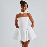 Sexy Tube Top Dress With Back Zipper Design Ins Fashion Short Dress For Party Clothing Women - Believe Grace 