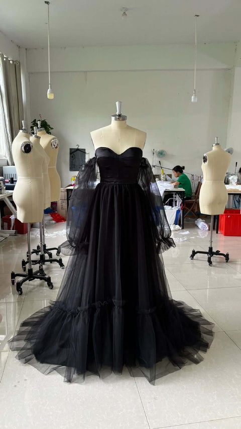 Women's Long Sleeve Transparent Lace Black Bronzing Split DressWomen's Long Sleeve Transparent Lace Black Bronzing Split Dress - Believe Grace 