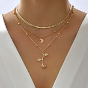 Bohemia Multilayer Moon Gold Color Pendant Necklaces For Women Rose Flower Choker Necklace 2025 Jewelry - Believe Grace 