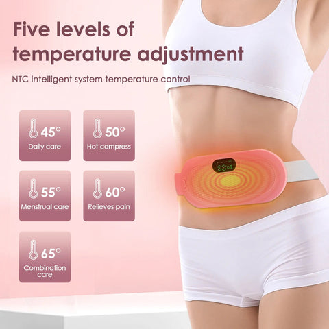 Electric Heating Pad Women Vibrator Period Pain Relief Device Menstrual Cramp Massager Blood Circulation Abdominal Belt Warmer  Believe Grace