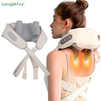 Neck Shoulder Massager Deep Tissue Shiatsu Back Massagers with Heat for Pain Relief Electric Kneading Squeeze Muscles Massage  Believe Grace