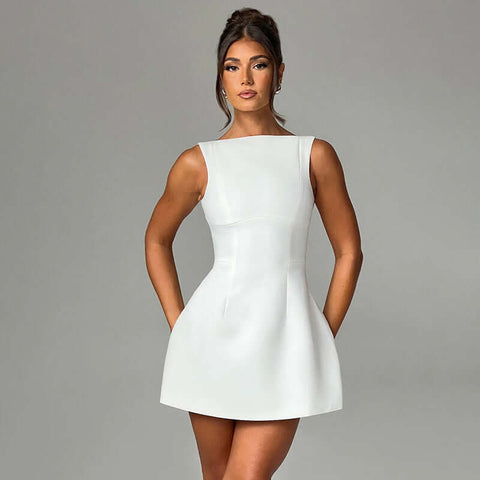 Sexy Slim-fitting Backless Dress Summer Sleeveless Short Dresses - Believe Grace 