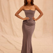 Slim Tube Top Long Dress Sexy Fashion Bandeau Backless Party Evening Dresses For Women Clothing - Believe Grace 