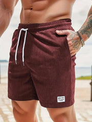 Lace-up Drawstring Shorts Summer Corduroy Sports Short Pants Mens Clothing - Believe Grace 