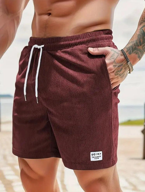 Lace-up Drawstring Shorts Summer Corduroy Sports Short Pants Mens Clothing - Believe Grace 