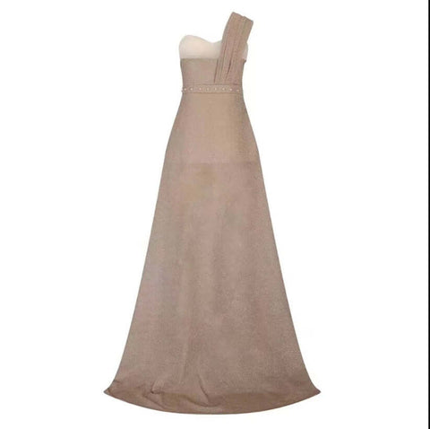 Women's Clothing One-shoulder Sleeveless Bronzing Split Dress - Believe Grace 