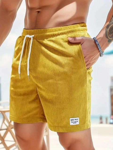 Lace-up Drawstring Shorts Summer Corduroy Sports Short Pants Mens Clothing - Believe Grace 