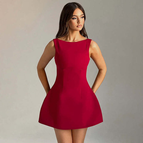 Sexy Slim-fitting Backless Dress Summer Sleeveless Short Dresses - Believe Grace 